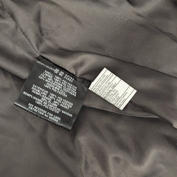 NWT New Cole Haan Long Puffer Zip bib Hooded Down Coat Carbon Grey Large - Picture 3 of 7